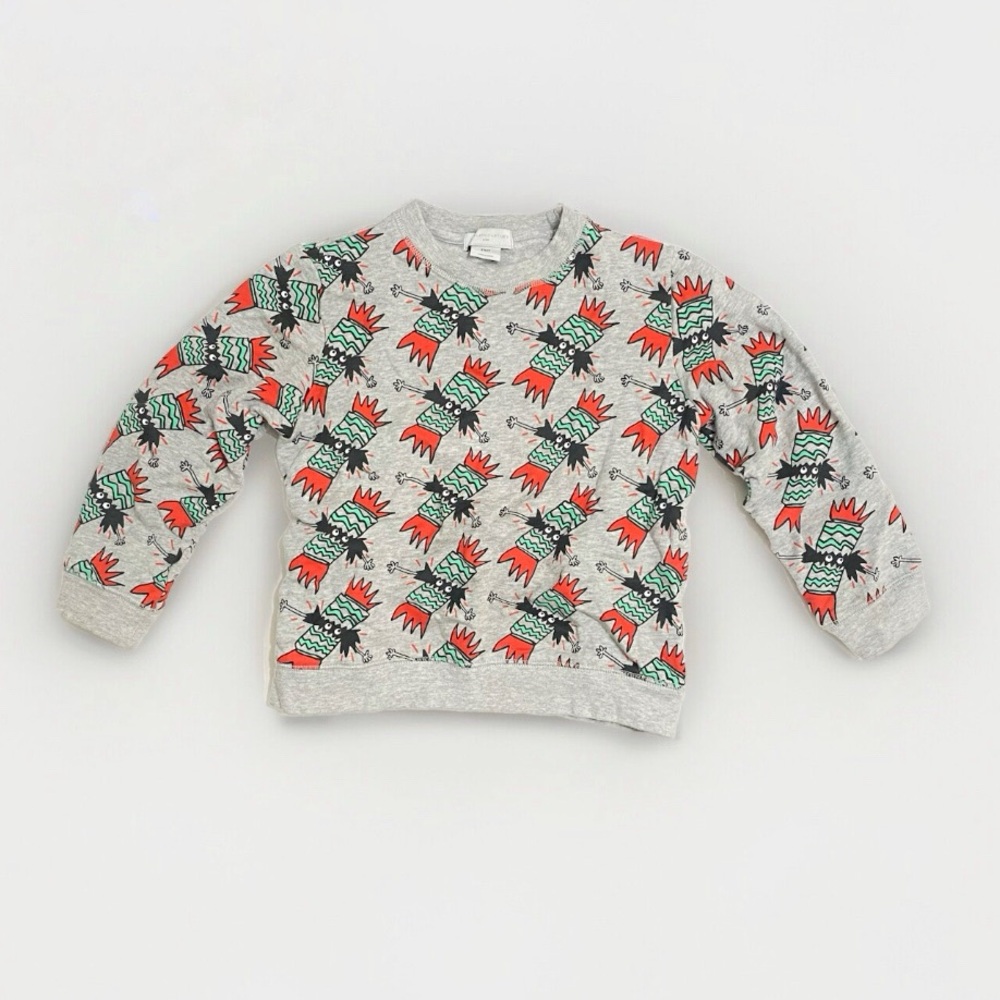 STELLA MCCARTNEY KIDS GRAY FIRECRACKER CREWNECK SWEATSHIRT